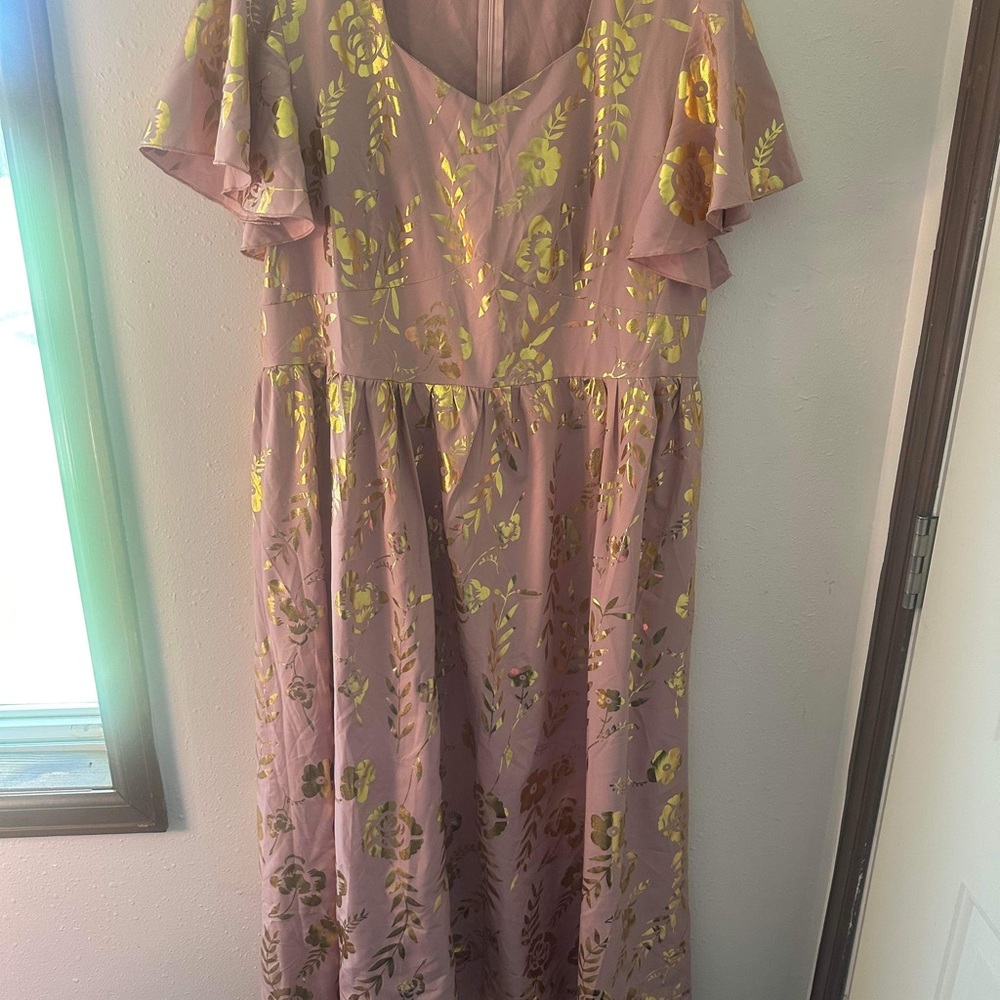 Shein gold foil special occasion dress